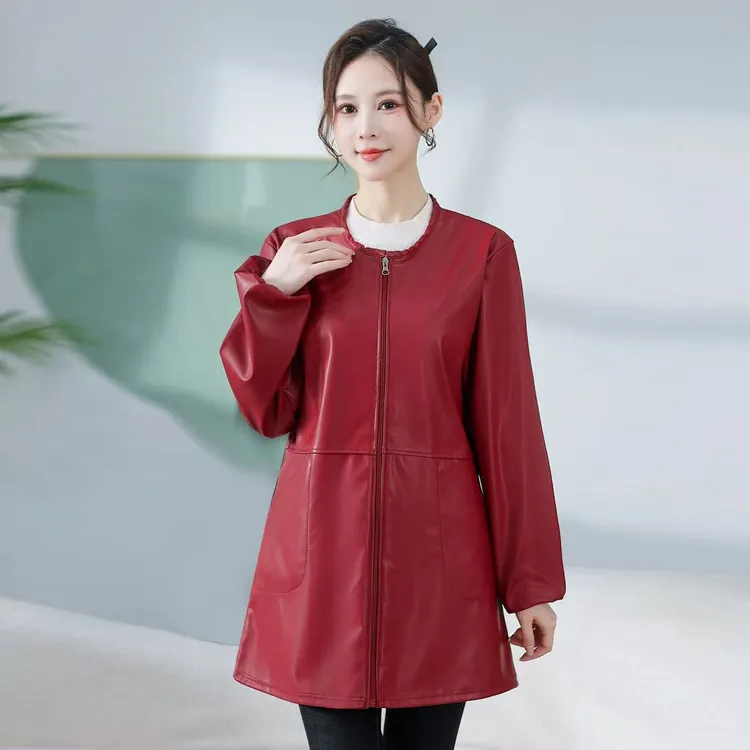 秋冬季女士罩衣软皮加绒外穿防水防油厨房围裙防脏护衣外套工作服