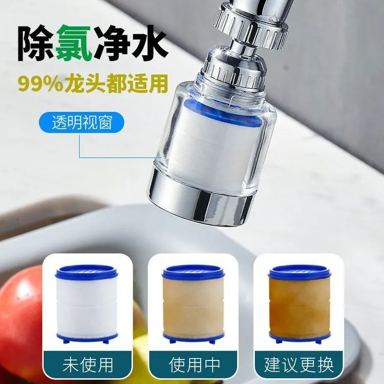 厨房水龙头过滤器家用自来水净水器通用增压防溅花洒可旋转带滤芯