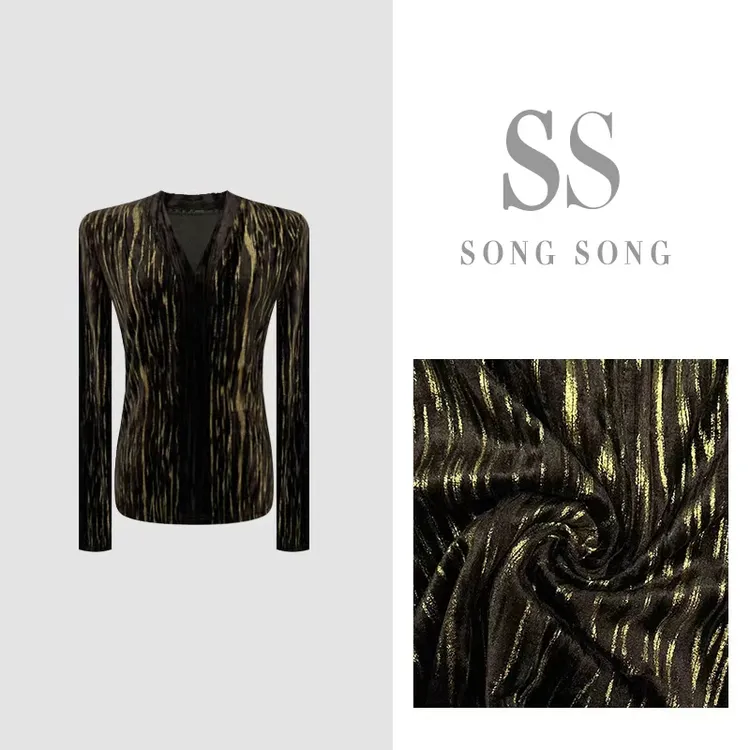 SONG-原创【流金益彩】冬季设计师款加厚绒保暖奢华显瘦百搭上衣