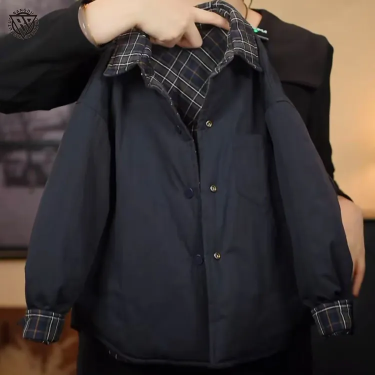 【现货48H】棒嘟优优双面穿亲子姐弟男女童25冬季格子衬衫棉衣083