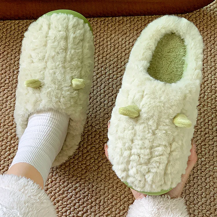 软底加厚棉拖鞋女款毛绒保暖情侣防滑居家男女秋冬季加绒室内厚底