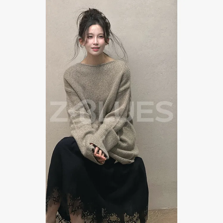 Z.blues【一件就够】重磅款 KVSS花式双色高克重羊绒衫YZMYFS702M