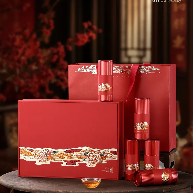 2026新款龙珠小青柑礼盒定制花开富贵密封铁罐高档茶叶包装空盒