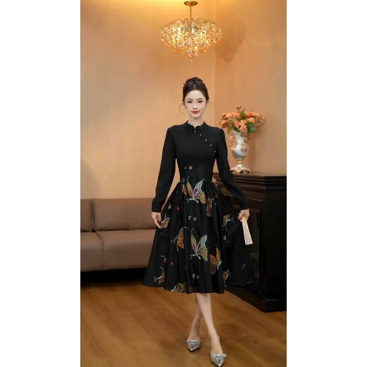 6120【游园惊梦】新中式轻国风连衣裙女装高级感气质马面裙子