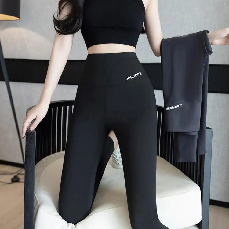 加绒加厚鲨鱼裤女外穿秋冬2023新款高腰打底裤特厚保暖小脚裤