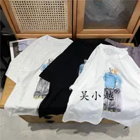 吴小越w1467男童夏款圆领宽松无感数码印花冰感棉t恤短袖中大童