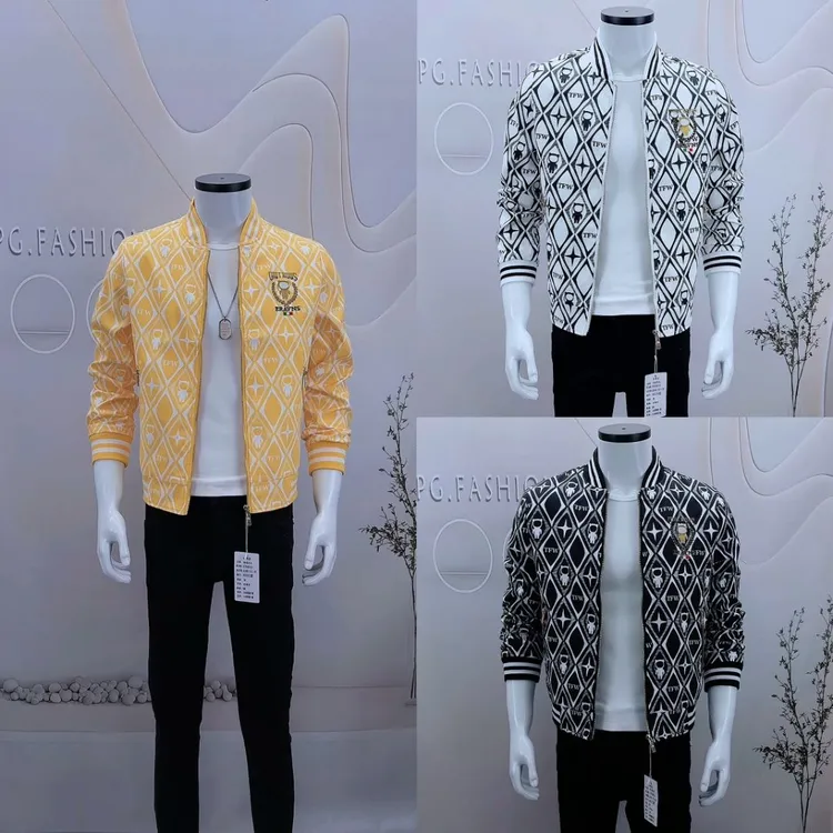 欧洲站休闲韩版潮流加厚刺绣夹克春秋季新款立领百搭男士时尚外套