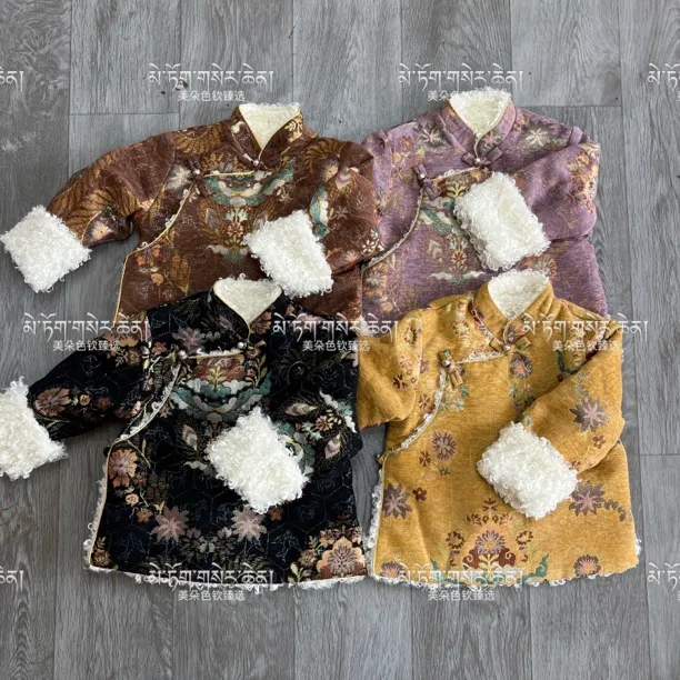 儿童碎花棉衣立领棉袄厚款民族风外套藏式秋冬包邮中国风棉服冬装