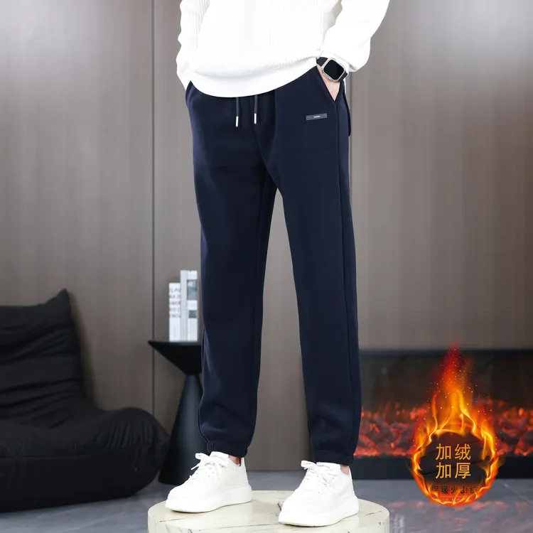 休闲裤男秋冬季休闲裤百搭直筒大码宽松松紧腰长裤商务平脚卫裤