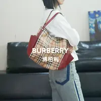 95新 BURBERRY/博柏利 战马格纹托特包/FYHT10507523/7523