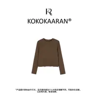 kokokaaran/可可咔伦【莱赛尔羊毛混纺】秋冬圆领女士长袖T恤250638