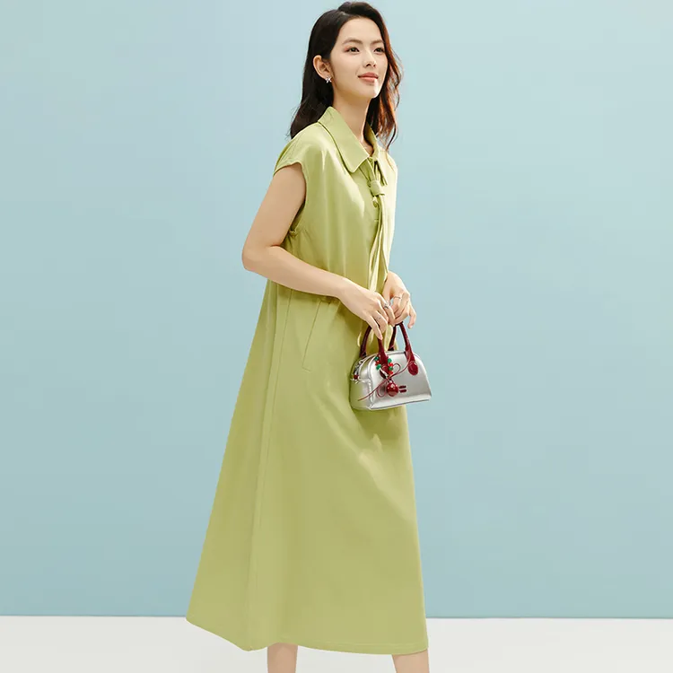 晚白【新品】2025夏裙子短袖连衣裙25022503