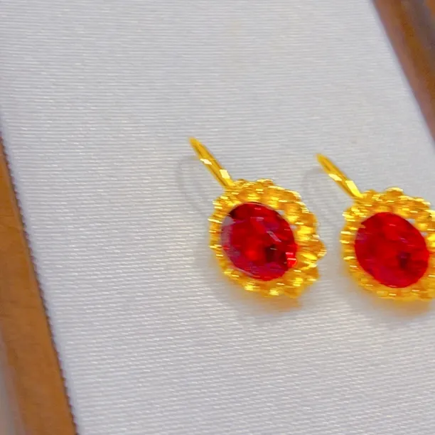 铜合金亚克力耳饰 铜合金亚克力耳饰金色开口民族风气质百搭耳