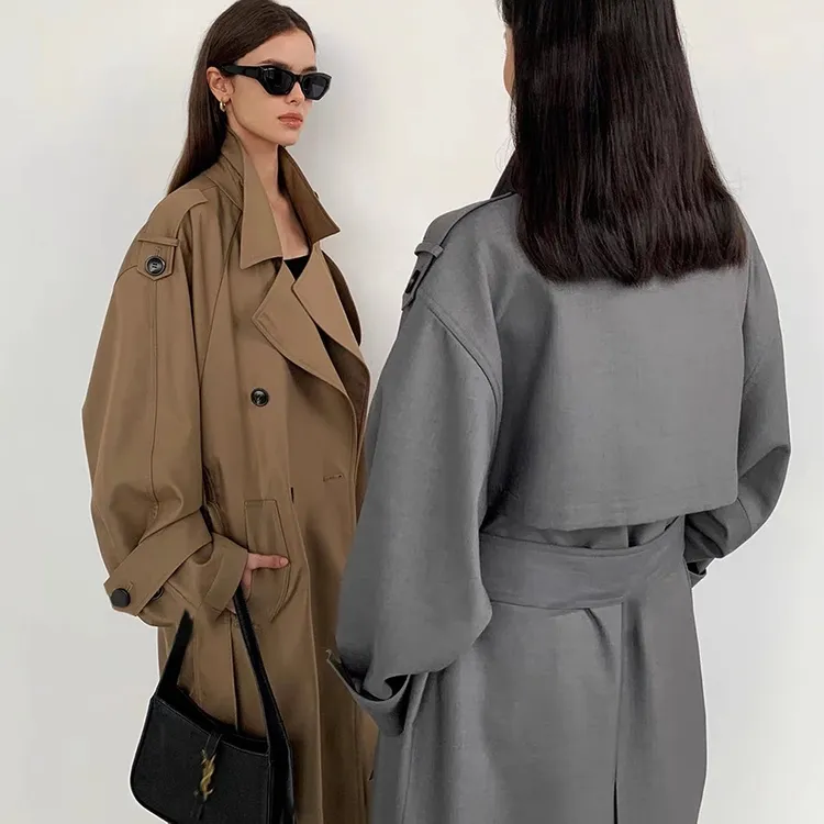 乳白色风衣外套女加长款2025新款早春秋韩系高个子高级感英伦大衣