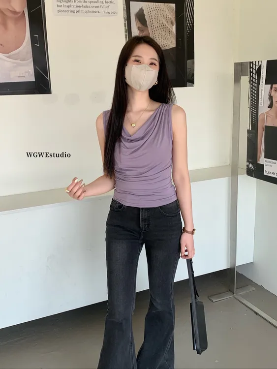 【首播专场福利合集】无袖荡领短袖性感风V领通勤风T恤时尚