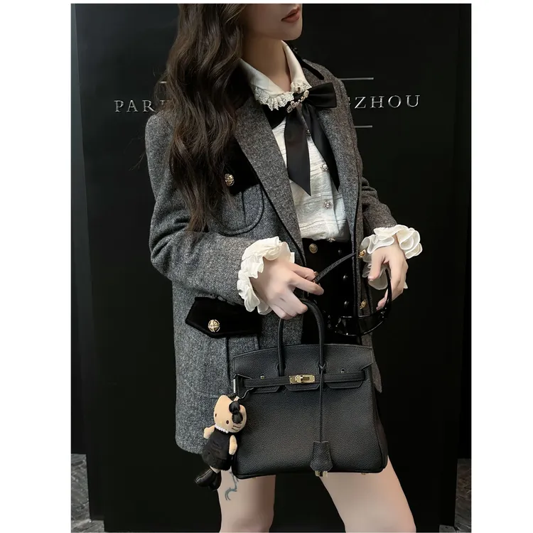 COCO BECCI【香阀世家】绵羊毛复古英伦轻甜气质外套CFXYC200036