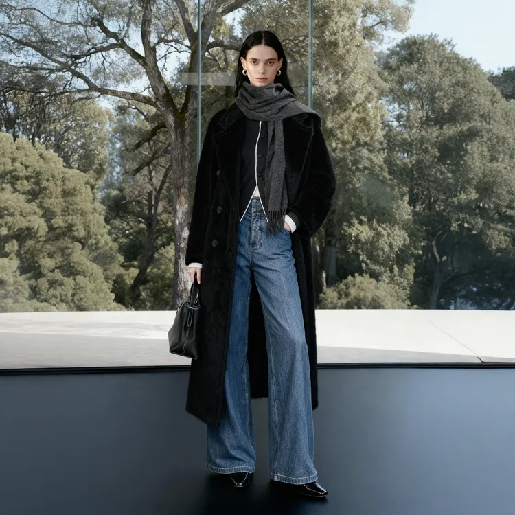 LYNEE【水光大衣】新 秘鲁进口面料 801苏力羊驼毛大衣女LGD2FAW270