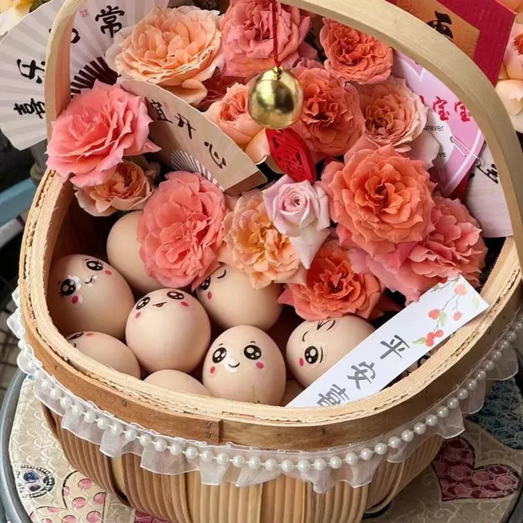 手提鸡蛋篮手工收纳篮空篮家菜万贯乔迁之礼手提花篮
