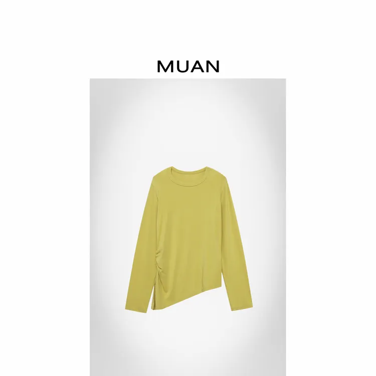 木岸MUAN：《春水打底》定制宽松不规则高级打底上衣女CQ-DG3-9057