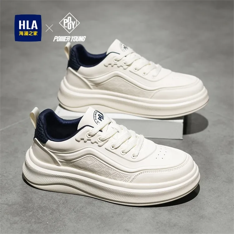 海澜之家男鞋小白鞋男款夏季透气爆款休闲板鞋男士厚底白色运动鞋商品图