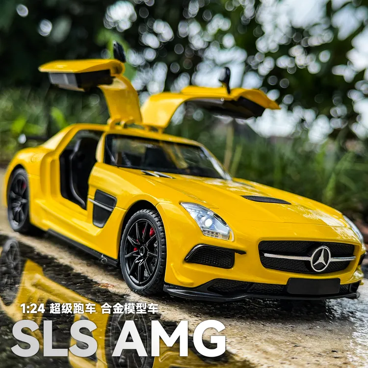 1/24奔驰AMG SLS仿真合金车模男孩玩具跑车收藏摆件汽车模型礼物