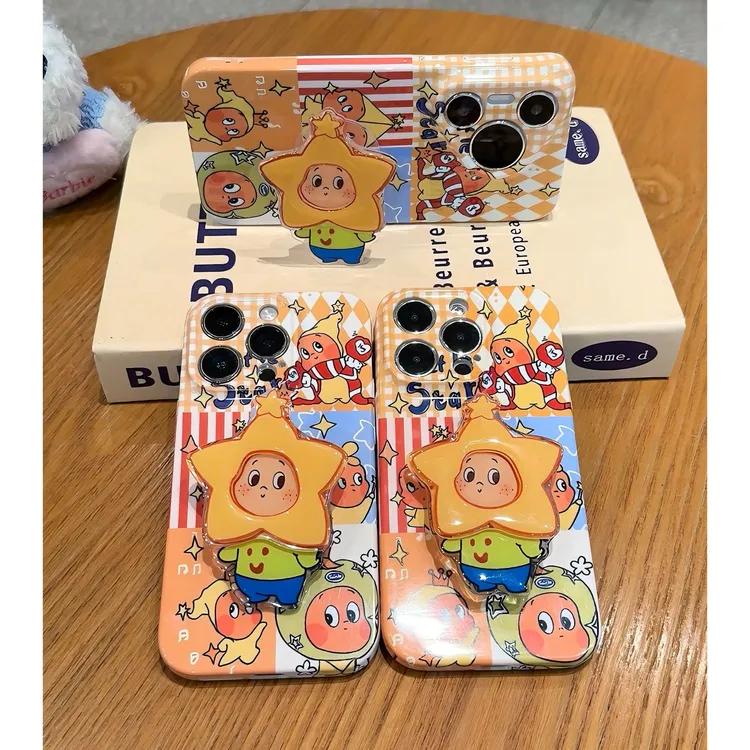 雅天立拼接插画星星人支架适用苹果17华为手机壳vivoppo小米15套