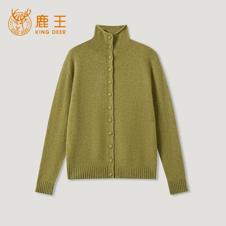 King Deer/鹿王新款女式时尚百搭休闲开衫羊绒衫L805581