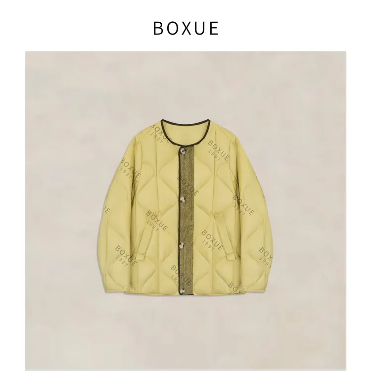 BOXUE“棉花糖”2025秋冬95白鸭绒羽绒服拼接外套#250923YR5145
