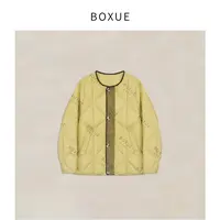 BOXUE“棉花糖”2025秋冬95白鸭绒羽绒服拼接外套#250923YR5145