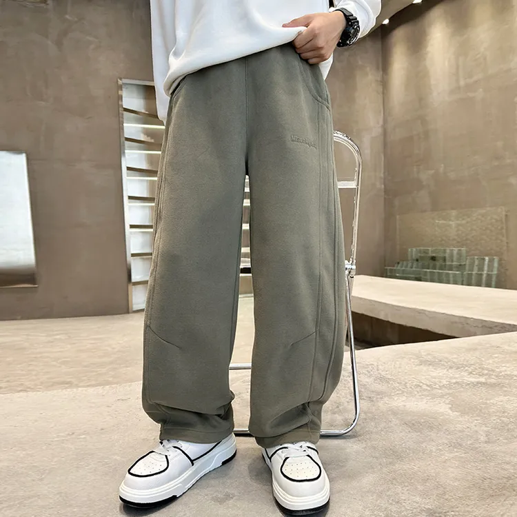 儿童装男童加绒裤子2025新款秋冬款运动男孩加厚冬季中大童卫裤潮