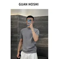 【冠什么希男装】秋季「软糯细腻触感」型男合身针织衫毛衣通勤内搭