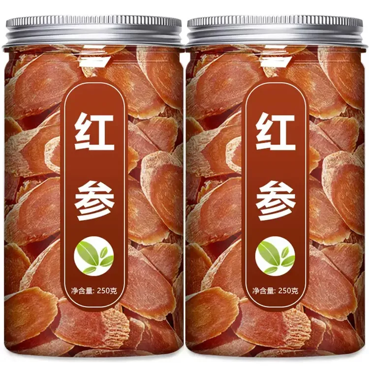 红参片饮片正品野生人参叁高丽参黄芪当归茶
