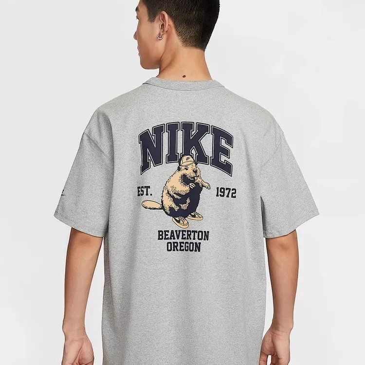 耐克Nike男短袖2025夏海狸鼠图案纯棉宽松透气圆领运动半袖IH0818