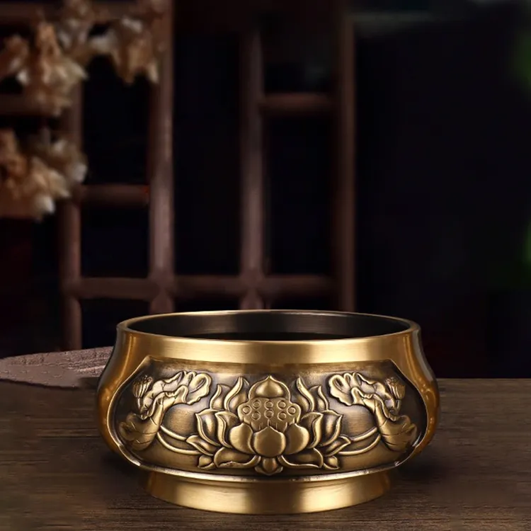 黄铜檀香炉特大号佛具仿古大号宣德炉熏香炉礼佛供奉炉沉香炉财神