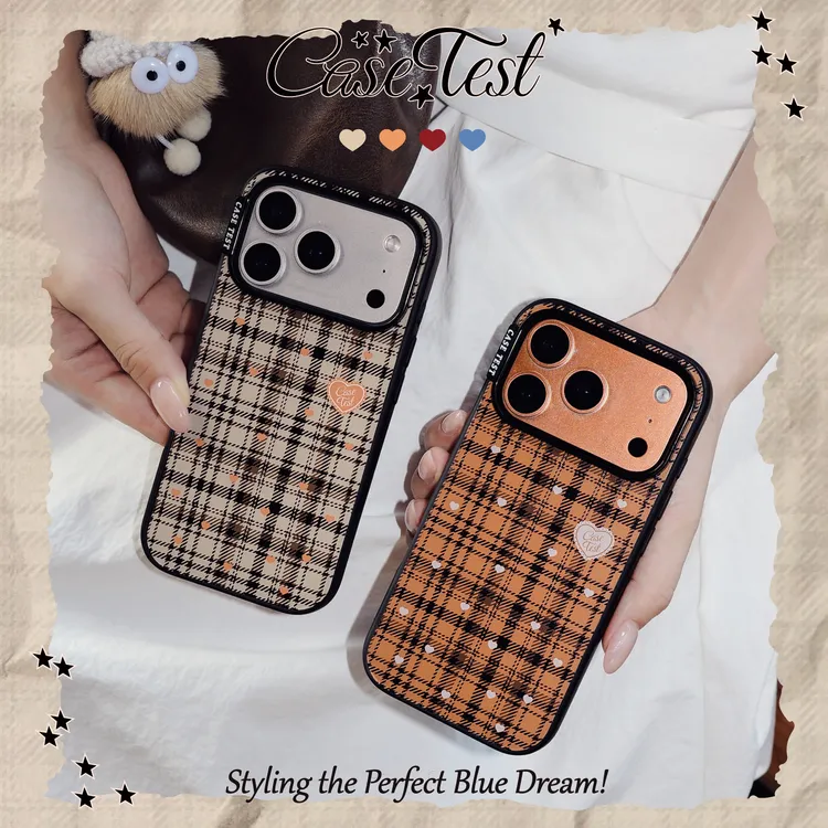 壳试验活力格纹磨砂适用iPhone17promax手机壳个性新款16pro复古