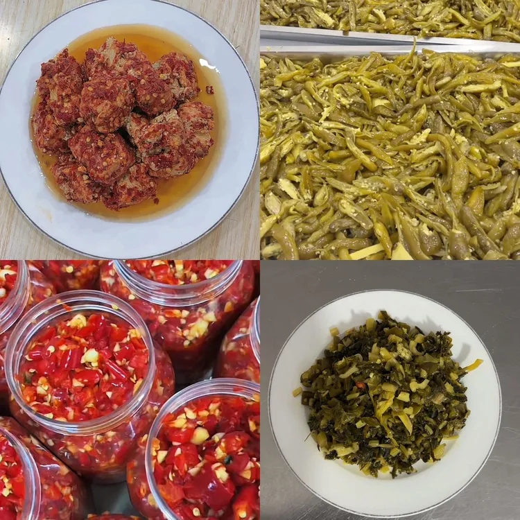 新县特产楠姐手工自制稻草发酵豆腐乳小菜蒜蓉酱腌菜腌辣椒