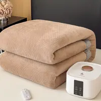 【晴美】壹号保罗水暖毯加厚牛奶绒升级机械款-小熊卡其