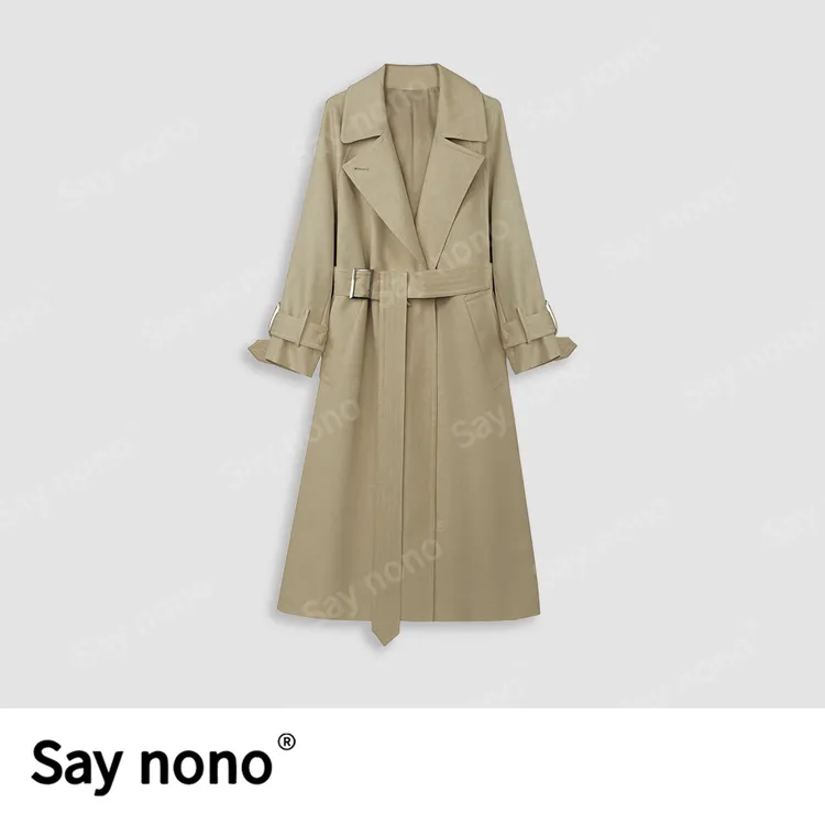 懒猫nono│Saynono 两穿领简约中长风衣外套 /BLF6858