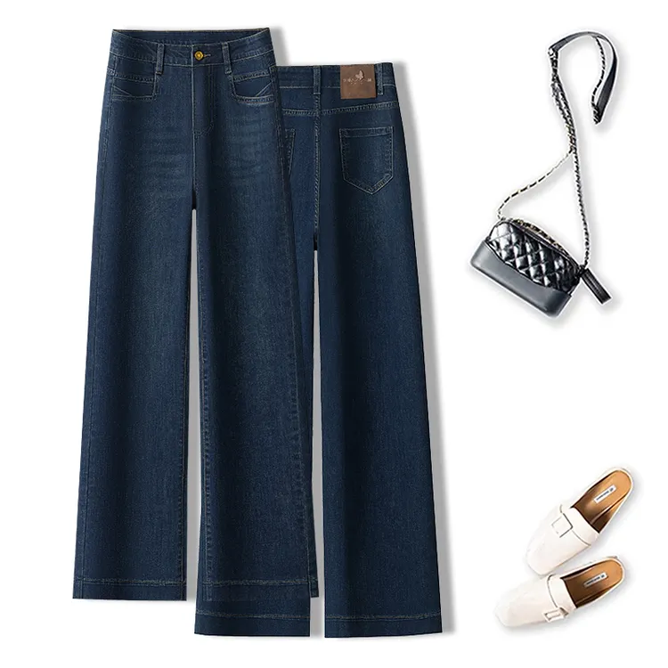 小个子牛仔裤女2025秋冬新款弹力显瘦高腰直筒裤中年妈妈装裤子潮