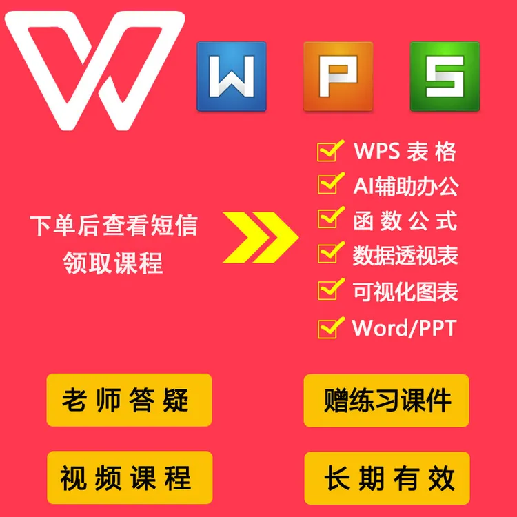 视频课程 WPS-Excel/Word/PPT全套课程【留意短信解锁课程】
