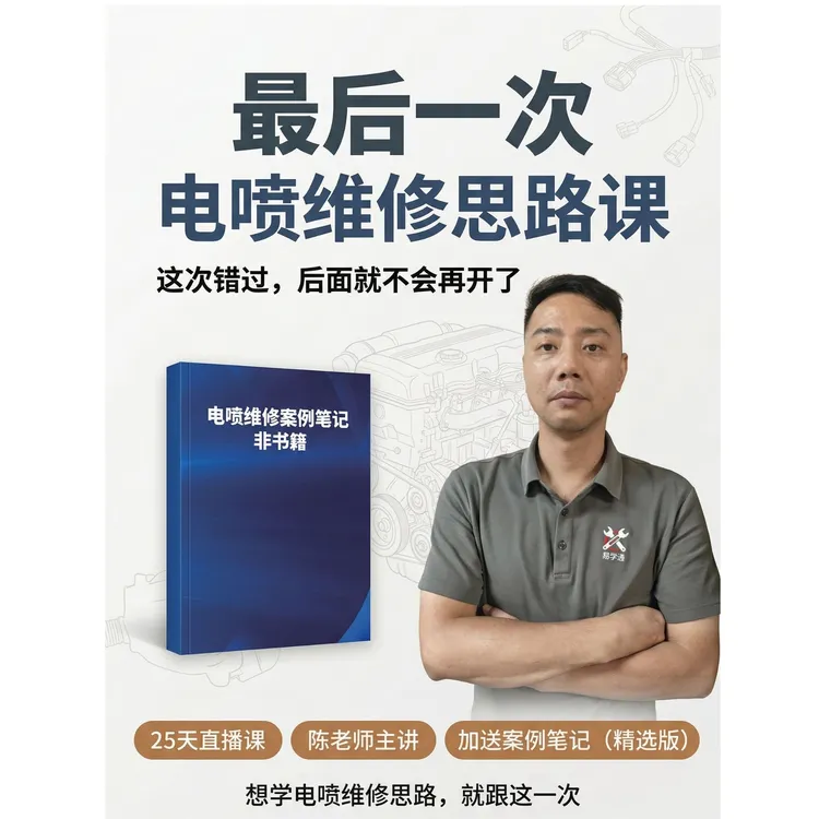 25天电喷维修思路直播课，笔记数量有限，商品图