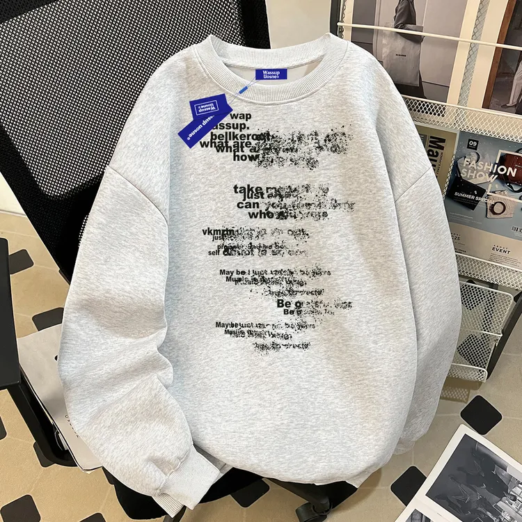 美式复古潮牌重磅中山卫衣男秋季新款cleanfit休闲百搭宽松上衣服