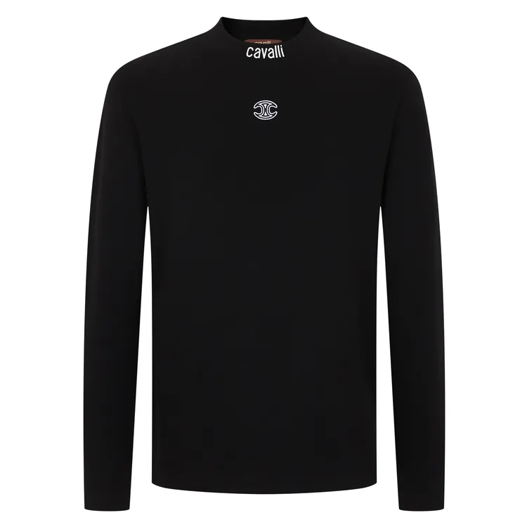 Cavalli Class25秋 长袖T卫衣薄半高领男小标经典极简 RWC532