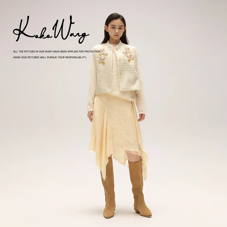 KOKO WANG新款印度丝手工钉珠立体浮雕时尚百搭马夹N0685F09W49