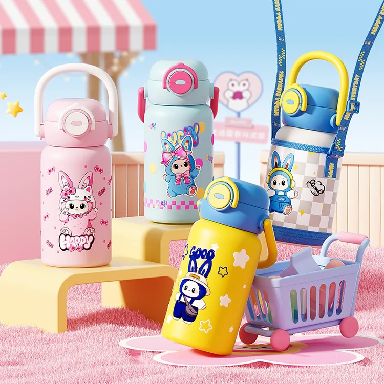 【开学季】啦布布双饮316不锈钢可爱便携卡通保温运动提手学生水杯