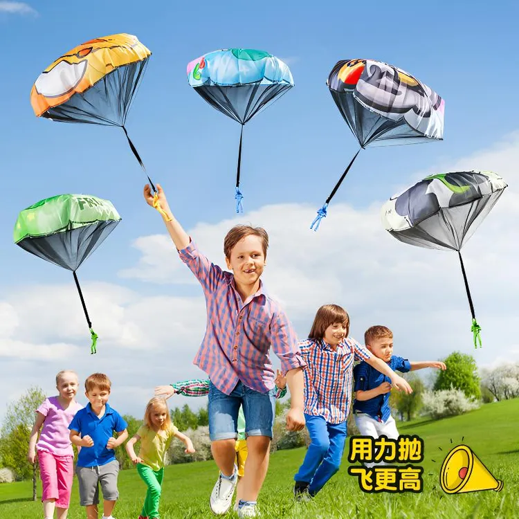 儿童小黄鸭手抛降落伞幼儿园吃鸡空投户外游戏小道具户外运动玩具