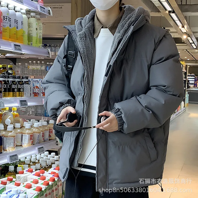 特大码羽绒棉衣男潮牌假两件秋冬季防风保暖外套男生衣服高级感