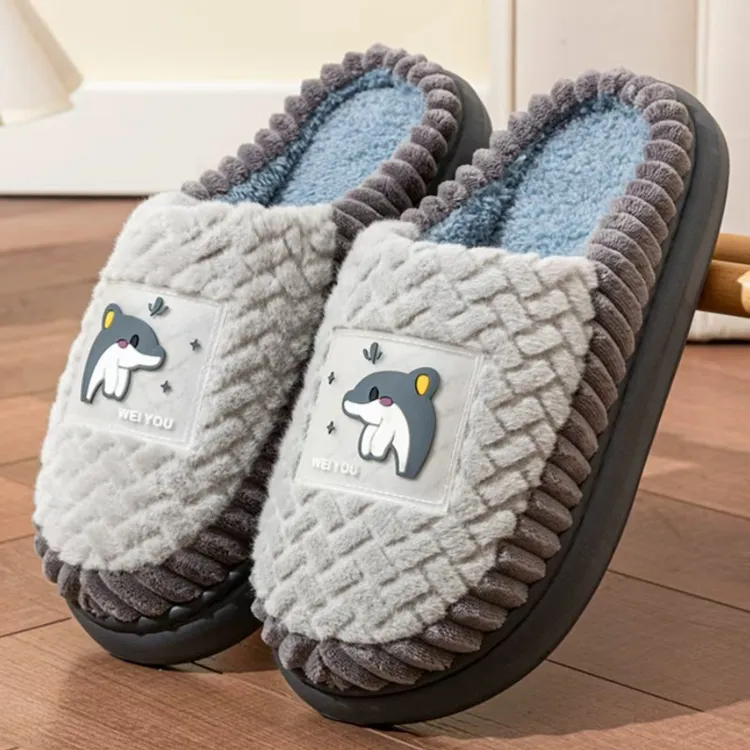 2025棉拖鞋男士冬季新款情侣加厚底女毛毛室内家居保暖棉拖鞋商品图