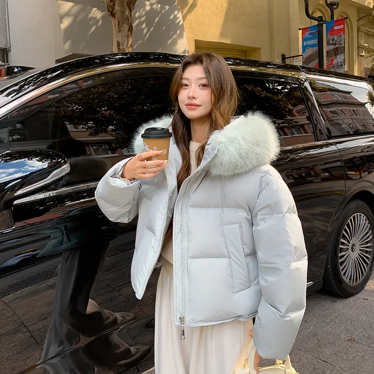 棉服女短款2025冬季新款时尚高级小个子大毛领小众加厚面包服外套