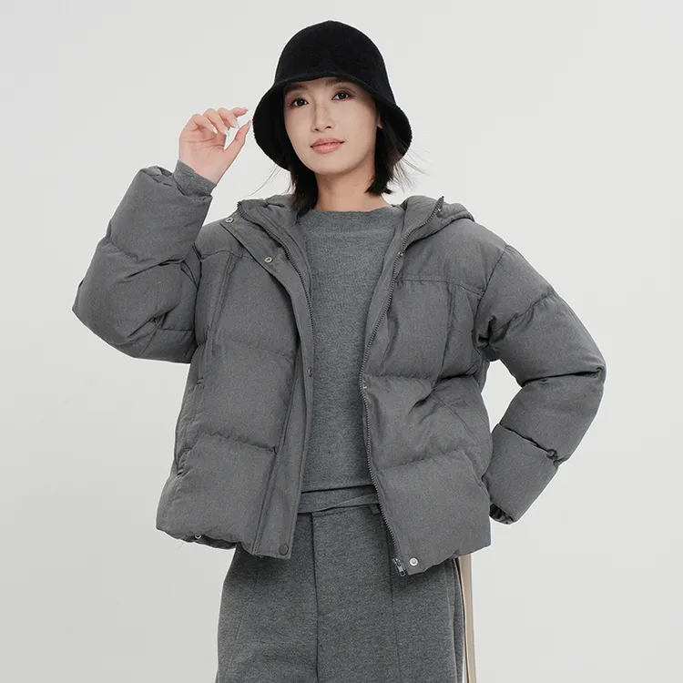【BUKHARA原创女装】2025冬季新款厚款韩版拉链保暖连帽羽绒服女